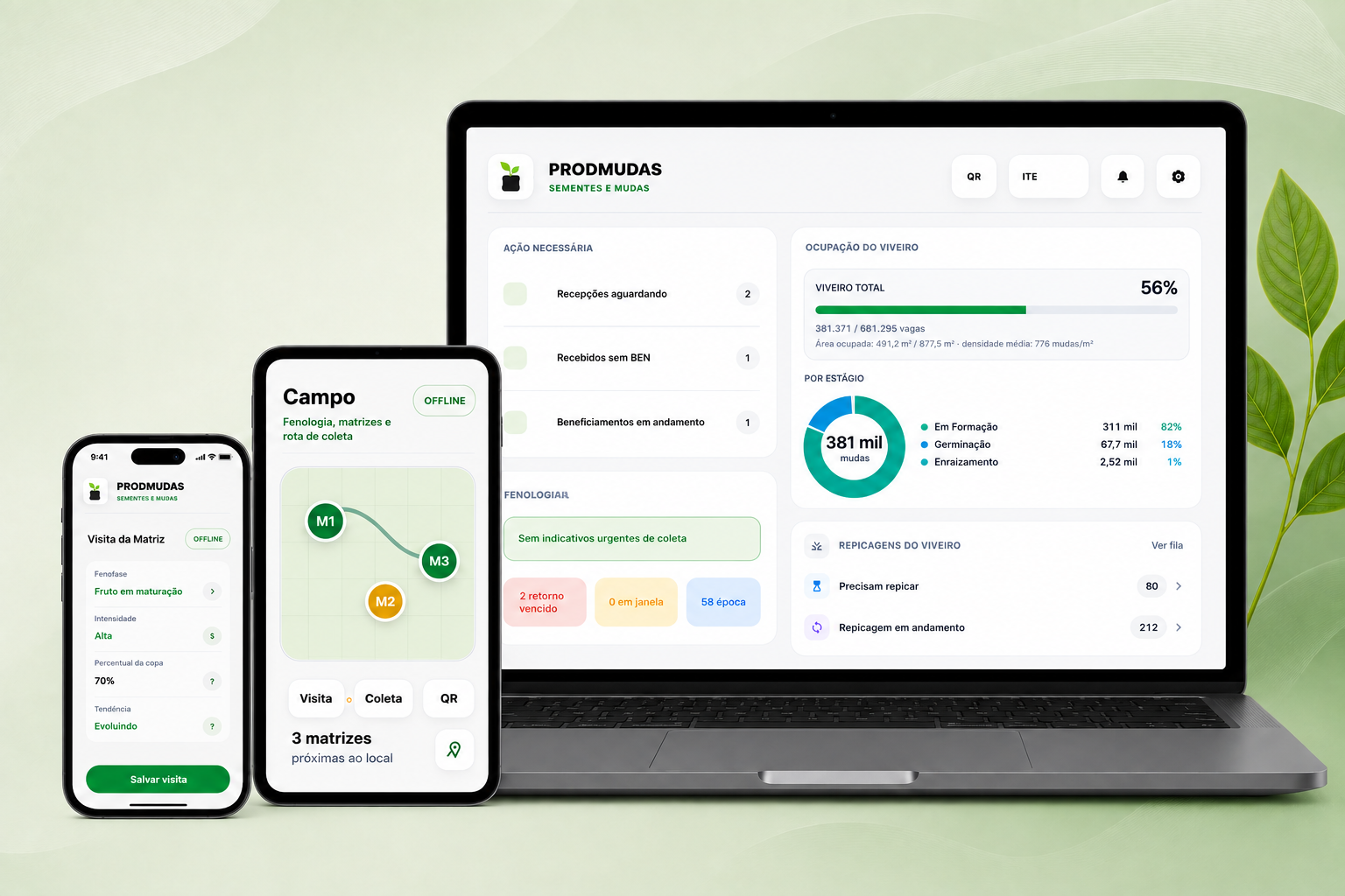 ProdMudas em computador, tablet e smartphone